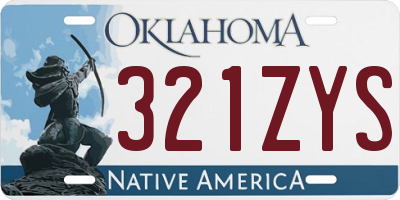 OK license plate 321ZYS