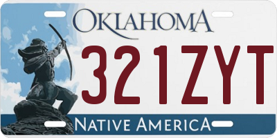 OK license plate 321ZYT