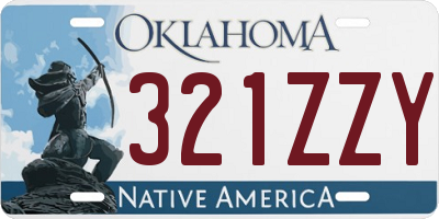 OK license plate 321ZZY