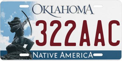 OK license plate 322AAC