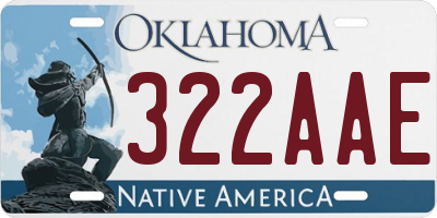 OK license plate 322AAE
