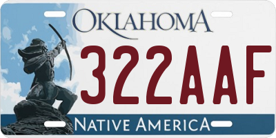 OK license plate 322AAF