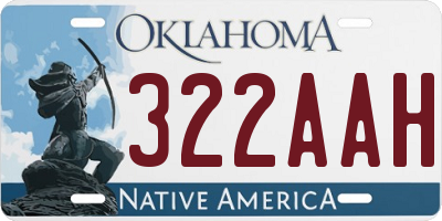 OK license plate 322AAH