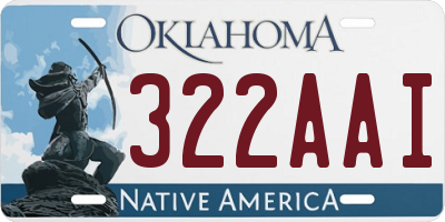 OK license plate 322AAI