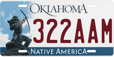 OK license plate 322AAM