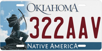 OK license plate 322AAV