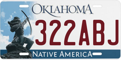 OK license plate 322ABJ