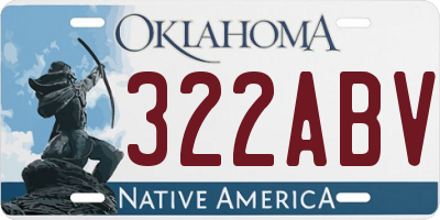 OK license plate 322ABV
