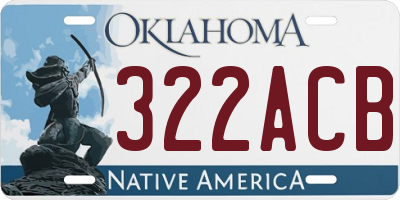 OK license plate 322ACB