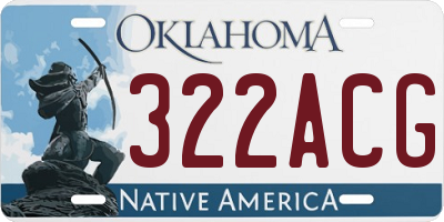 OK license plate 322ACG