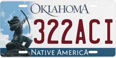 OK license plate 322ACI