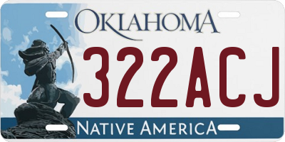 OK license plate 322ACJ