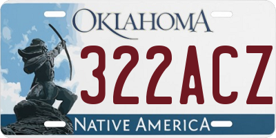 OK license plate 322ACZ