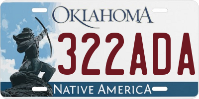 OK license plate 322ADA
