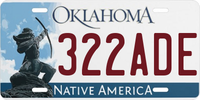 OK license plate 322ADE