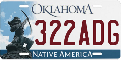 OK license plate 322ADG