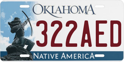 OK license plate 322AED