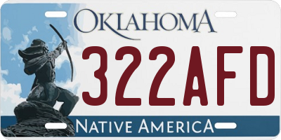 OK license plate 322AFD