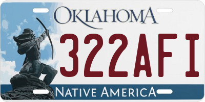 OK license plate 322AFI