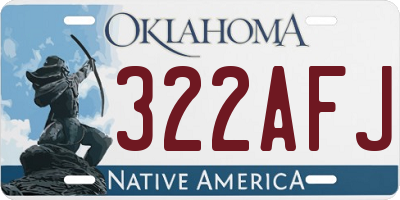 OK license plate 322AFJ