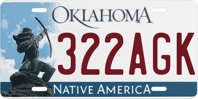 OK license plate 322AGK