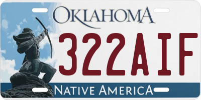 OK license plate 322AIF