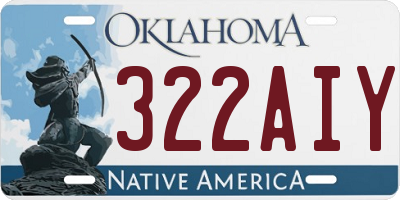 OK license plate 322AIY