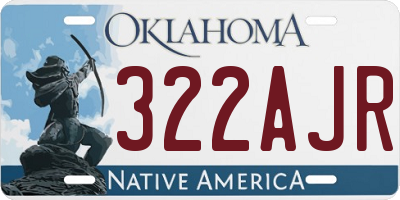 OK license plate 322AJR
