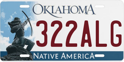 OK license plate 322ALG