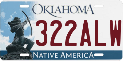 OK license plate 322ALW