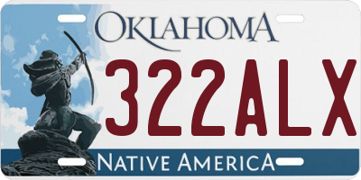 OK license plate 322ALX