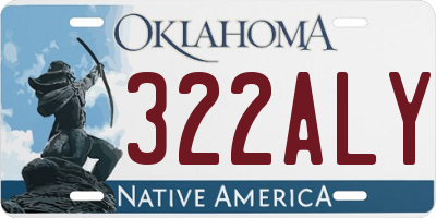 OK license plate 322ALY