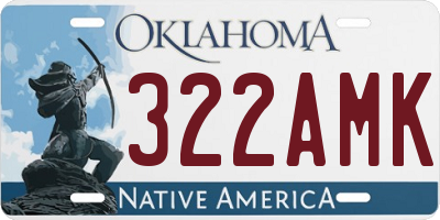 OK license plate 322AMK