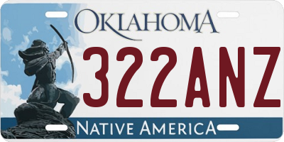 OK license plate 322ANZ