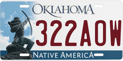 OK license plate 322AOW