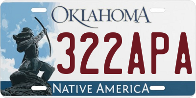 OK license plate 322APA