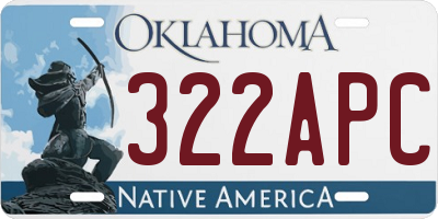 OK license plate 322APC