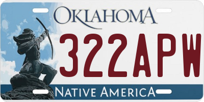 OK license plate 322APW