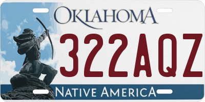 OK license plate 322AQZ