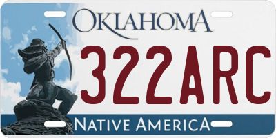 OK license plate 322ARC