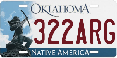 OK license plate 322ARG