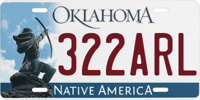 OK license plate 322ARL