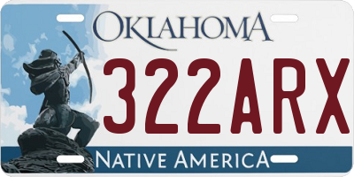 OK license plate 322ARX