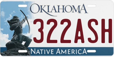 OK license plate 322ASH
