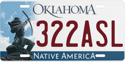 OK license plate 322ASL
