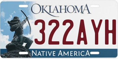 OK license plate 322AYH