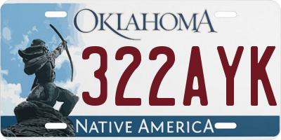 OK license plate 322AYK