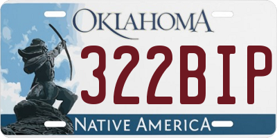 OK license plate 322BIP