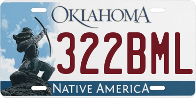 OK license plate 322BML