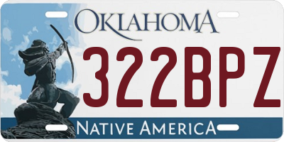 OK license plate 322BPZ
